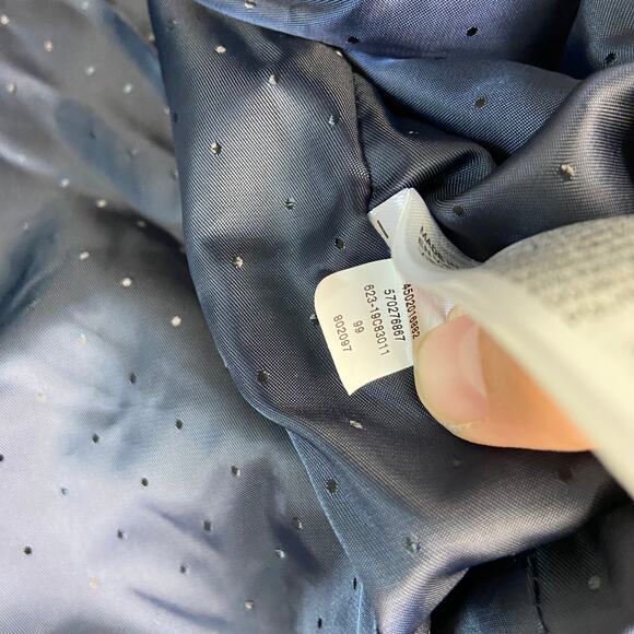 Chico's Velveteen Moto Jacket Navy Zip Button Down Collared Petite 1P 8/10 - Picture 11 of 11